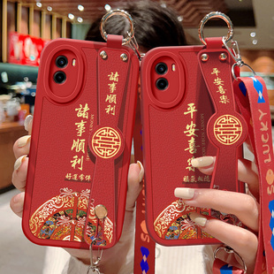 适用vivoy55s手机壳防摔Y53s硅胶软边vivo可斜挎腕带Y52S镜头全包y51s保护套女Y50t中国风Y53t背带挂绳新年款