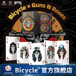 bicycle单车扑克牌主题艺术收藏花切纸牌枪与玫瑰