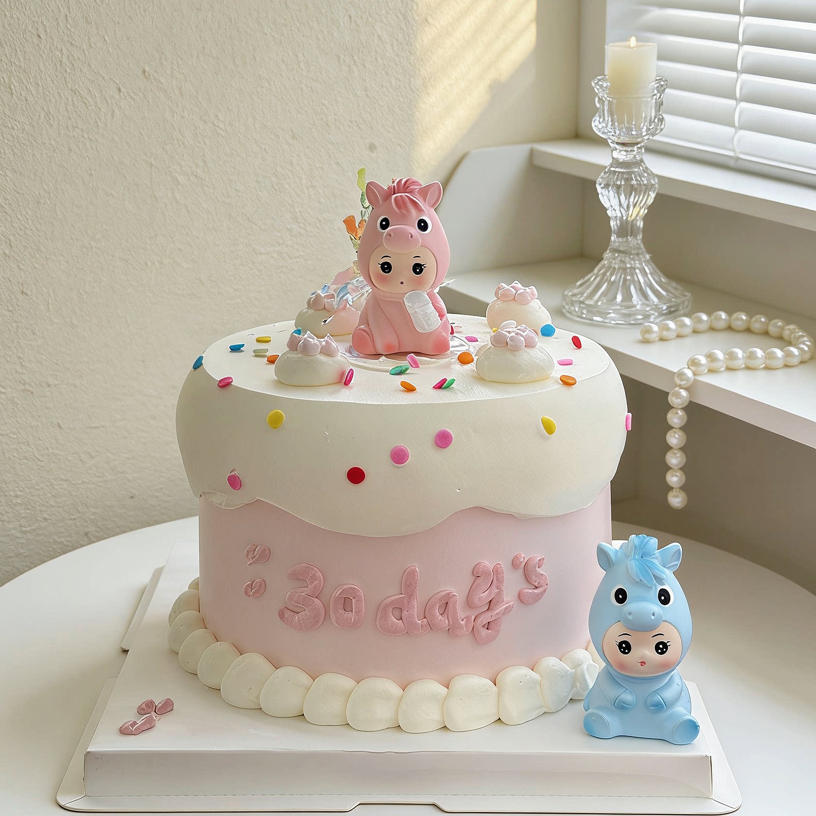 2026网红可爱马宝宝蛋糕装饰摆件儿童满月周岁生日烘焙装扮插件
