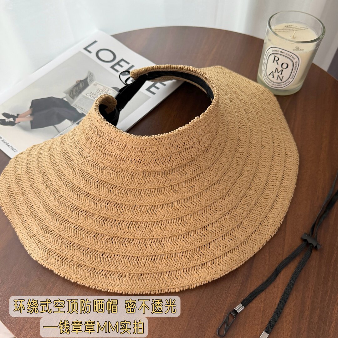 钱章章 自制高货 意大利酒椰叶草帽~夏季防紫外线百搭显脸小