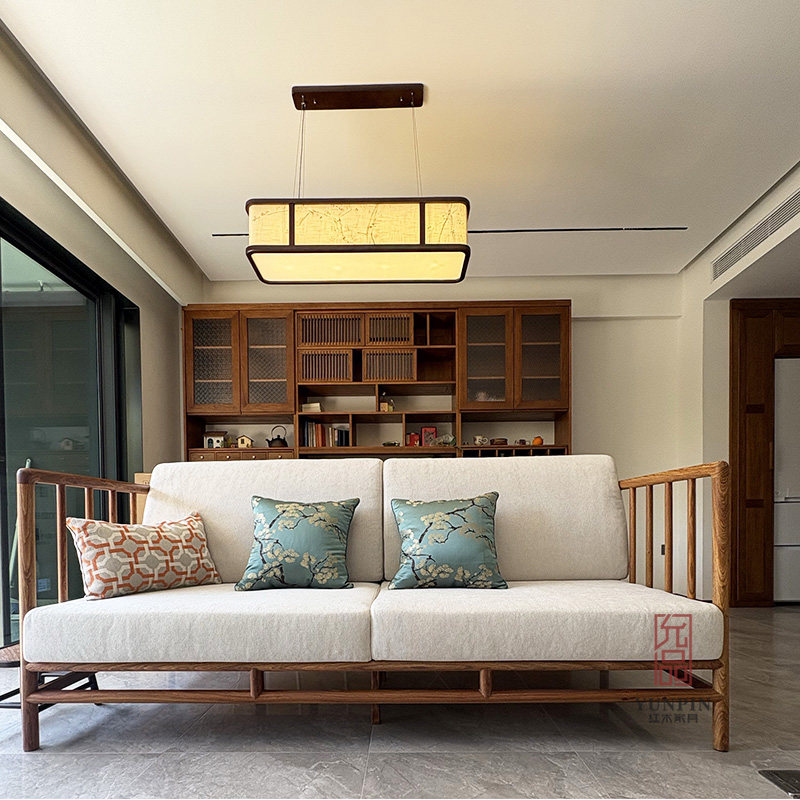 原木刺猬紫檀极简软体沙发简约明式 宋式美学红木家具定制三人位,住宅家具,红木沙发,淘宝优惠券,粉丝福利购,淘宝优惠卷