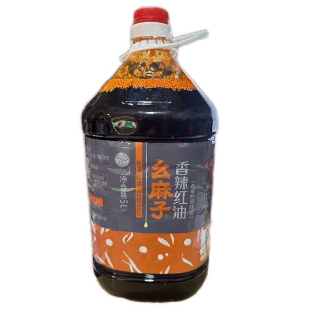 四川麻子香辣红油5升油泼辣子辣椒油拌菜凉拌调料 - 实物图