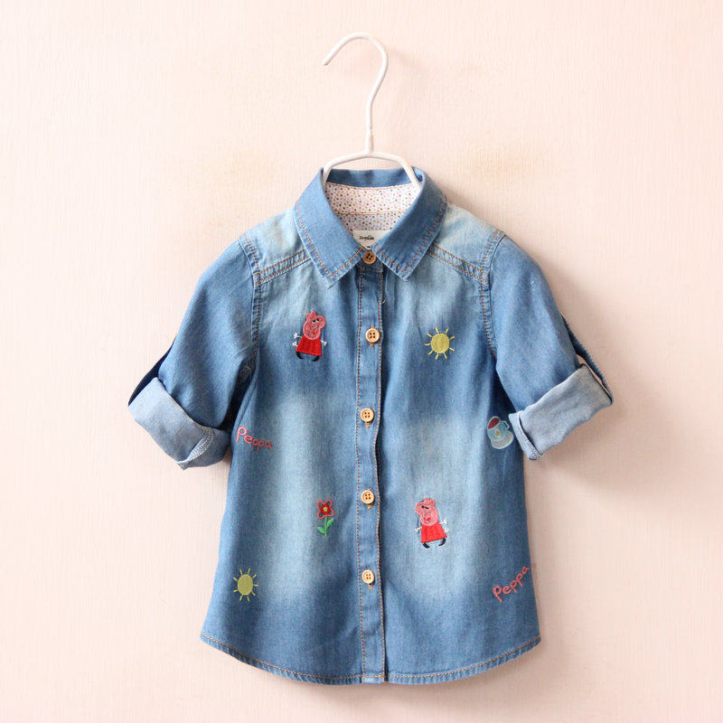 Chemise fille à manche longue en toile - Ref 2086101 Image 1