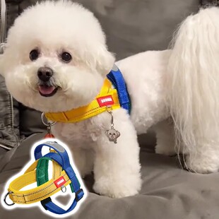 背心式项圈狗狗牵引绳马鞍胸背带可调节夏透气防挣脱遛狗绳子脖套