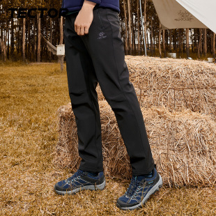 TECTOP探拓户外冲锋裤男女款软壳裤秋冬季保暖防风厚款加绒登山裤