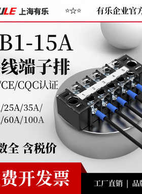 有乐tb1506栅栏日式联捷接线端子柱排台TB1-15/25/35/45/60/100A