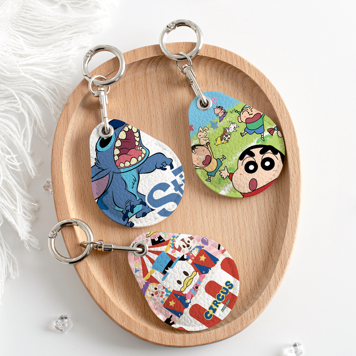 卡通门禁卡套油画长方形水滴钥匙扣迷你感应小区公交电梯保护套