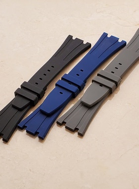 正品Lugran牌皇家橡树专用氟胶表带高端舒适不沾灰折叠扣15400等