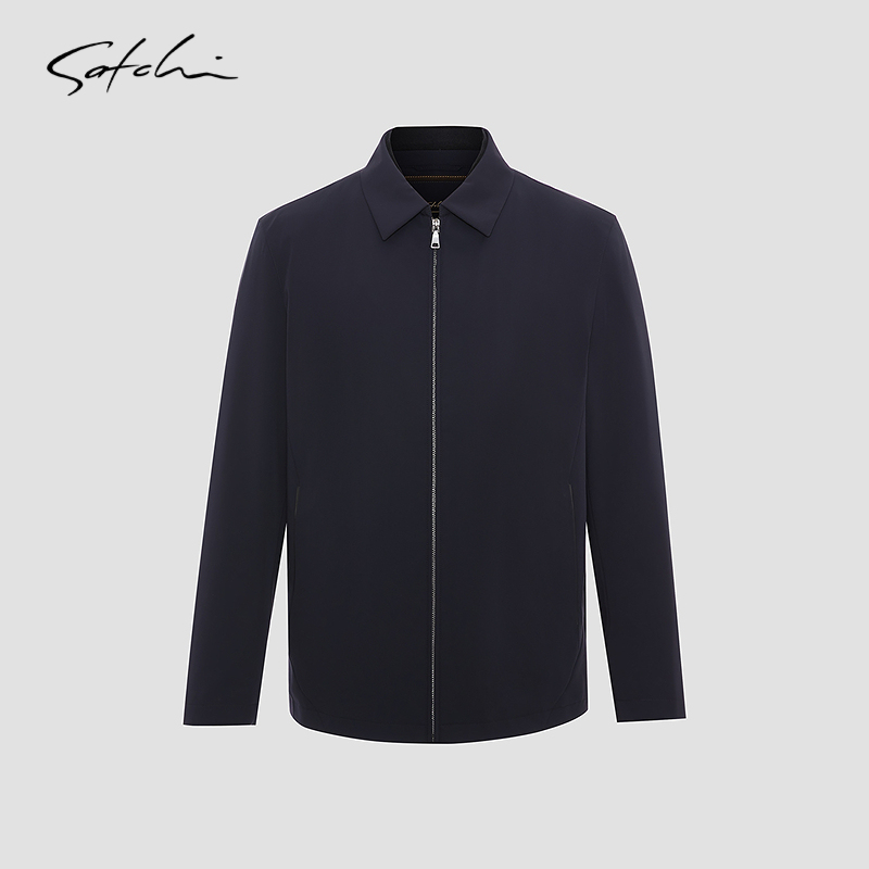 [100%山羊绒填充]SATCHI沙驰男装男士行政夹克冬季新款外套厚棉服