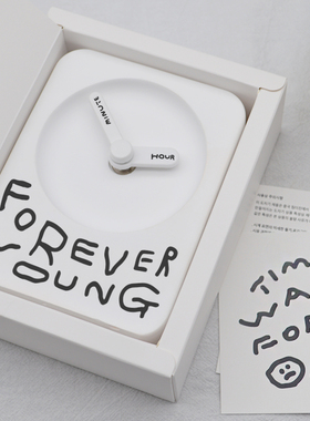 bmix x inap简约静音小台钟卧室床头钟表家用桌面装饰摆件ins礼物