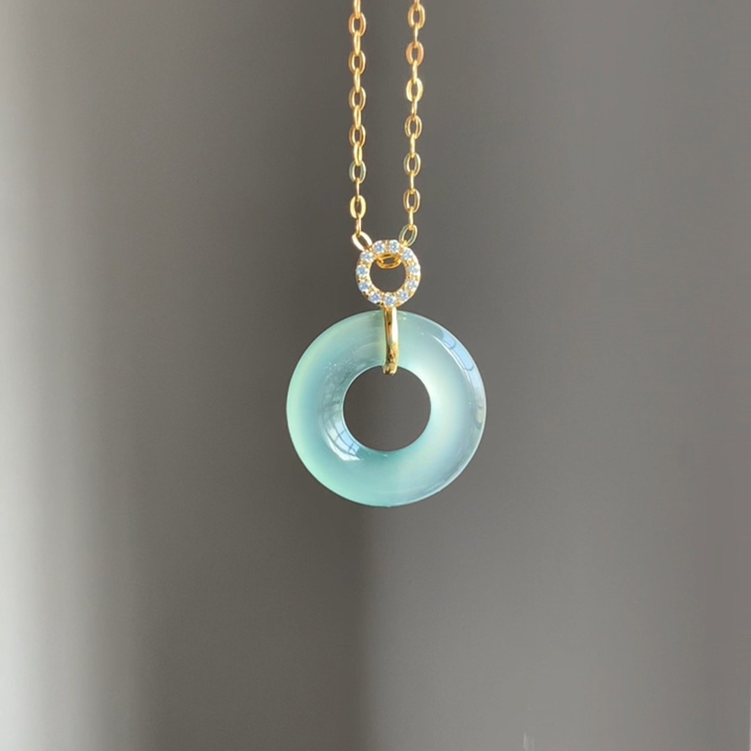 缅甸老坑天然a货翡翠平安扣手链