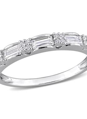 Amour 1 2 CT DEW Created Moissanite周年纪念戒指纯银