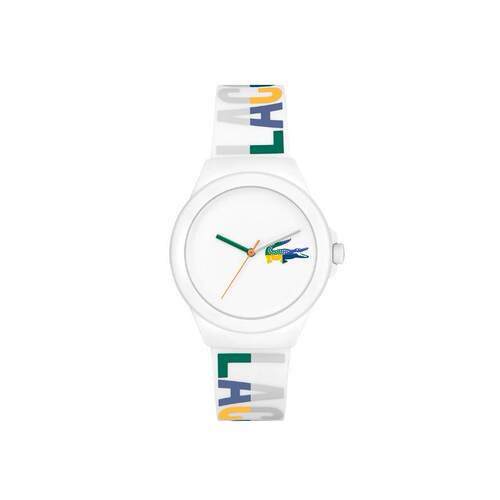 Lacoste 2001217白色表盘多色印花硅胶表带女士手表