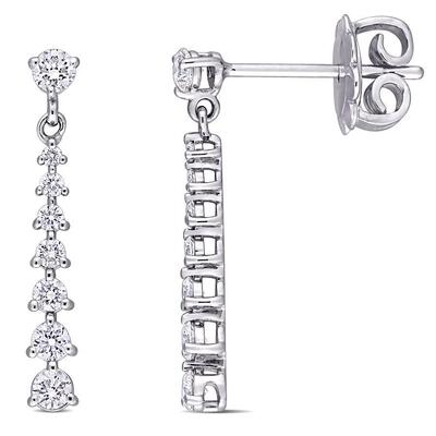 Amour 1 2 CT TDW镶钻Graduated耳坠14K白色金色