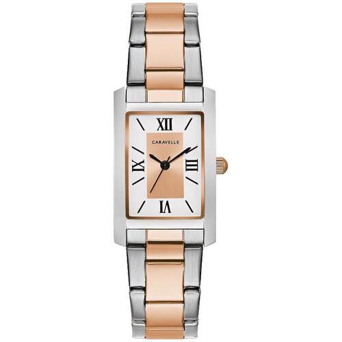 宝路华Bulova 45L187女手表CARAVELLE BY玫瑰金色表盘手镯