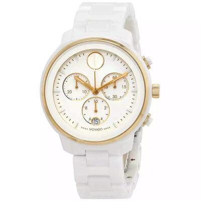 摩凡陀表Movado 3600933女手表BOLD VERSO白色金色计时表