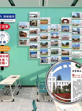 教室布置装饰班级文化墙全国大学名校目标墙贴纸简介励志标语海报