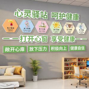 心理咨询室角布置心灵驿站辅导室情绪稳定管理文化墙贴面装饰挂图