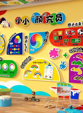幼儿园墙面装饰美术画室氛围布置小小颜究员环创文化托管班主题墙