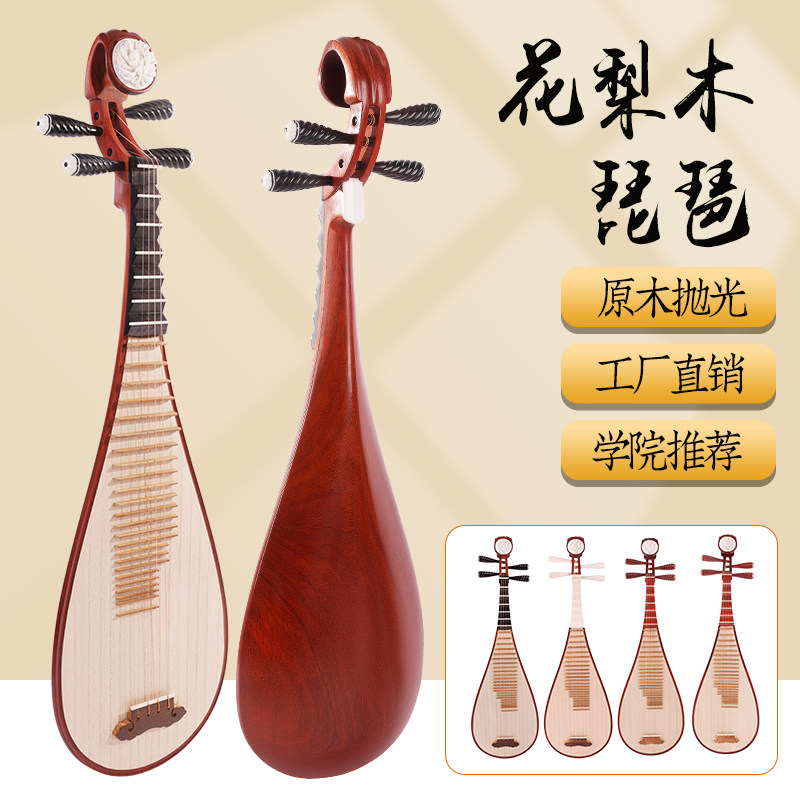 琵琶乐器考级专用初学者入门级花梨木黑檀轴相成人演奏红木琵琶琴