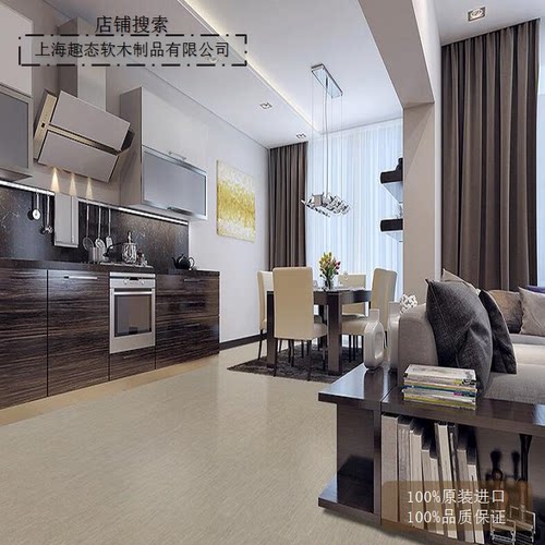 得高同款进口软木地板 葡萄牙AMORIM隔音弹性无甲醛IC4M001奶茶灰