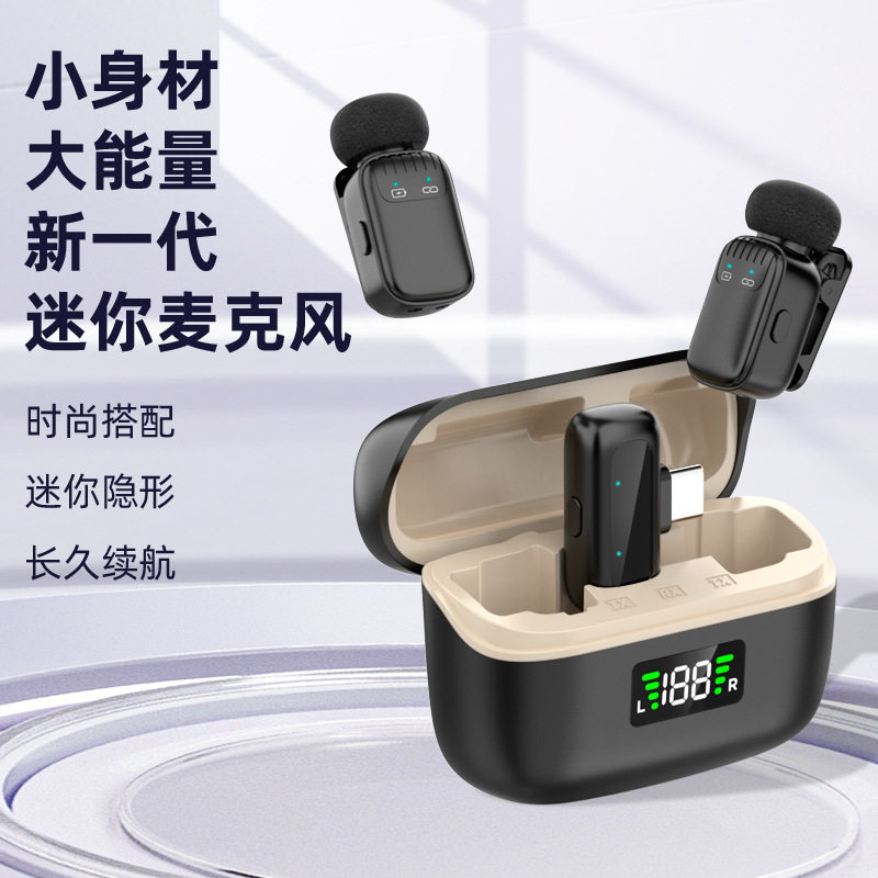 新款跨境mini8无线领夹麦克风直播拍摄降噪