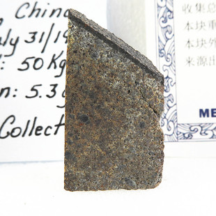 中国武安陨石1986年目击降落普通球粒H6原石切片稀有收藏猎陨藏星