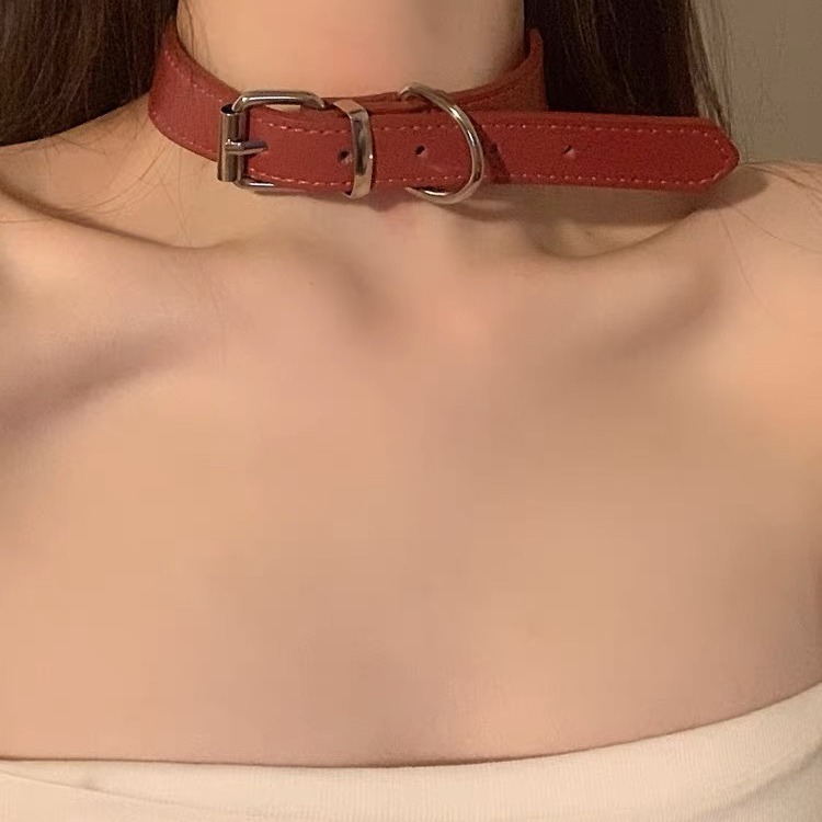 万圣节项圈女颈带链子choker小众设计皮颈圈男朋克脖颈链性感