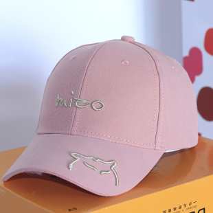 鸭舌帽潮 猫咪刺绣休闲韩版 春秋棒球帽夏季 百搭遮阳女帽子2022新款