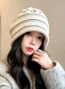 秋冬堆堆护耳帽女显脸小方圆脸