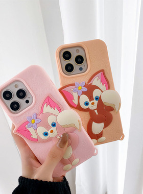 55小猫适用iphone13proMax保护套11苹果手机壳12卡通硅胶壳大头狐狸