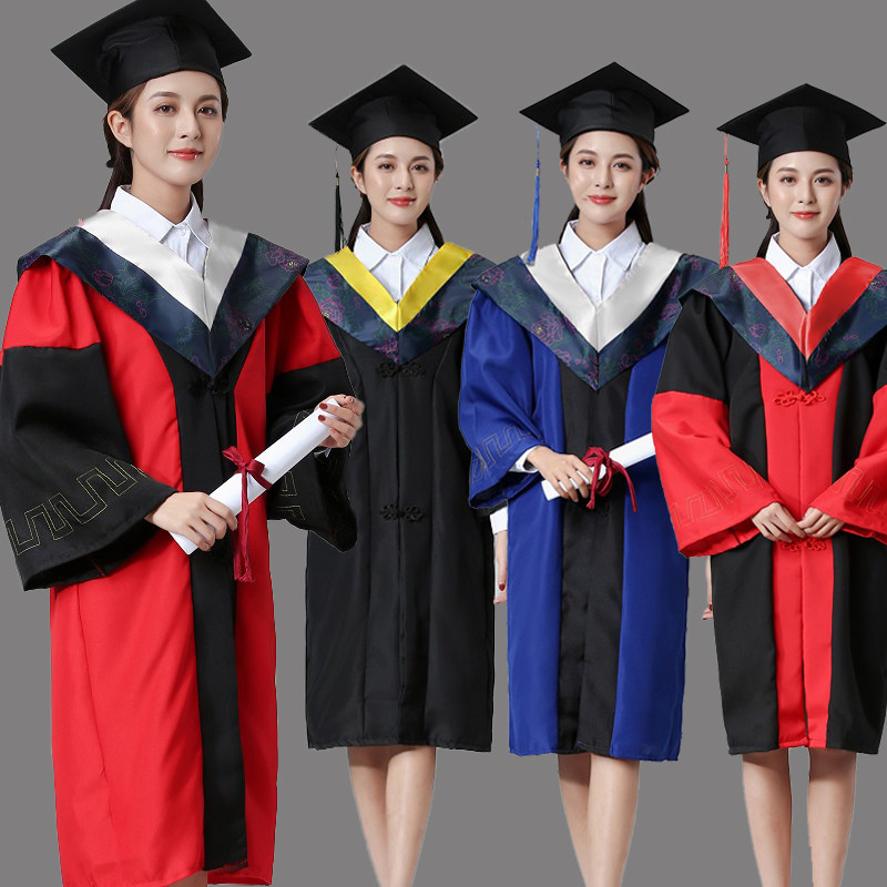 学士服学位服男女毕业礼服文科理工科垂布学士服帽子学位服演出_虎窝淘