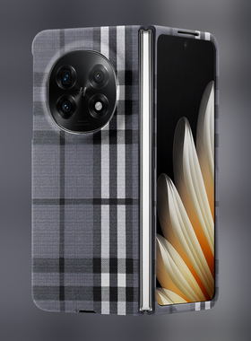 灰色苏格兰适用于OPPOFindN5手机壳时尚格纹oppoFindN3保护套磁吸折叠屏OPPOFINDN3FLIP外壳磨砂简约高级感