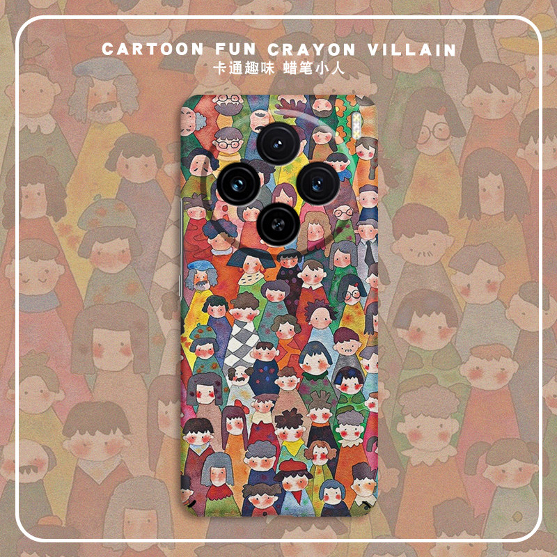 蜡笔小人适用vivoX300手机壳90pro+镜头全包200防摔80超薄磁吸100S创意油画个性男女note可爱保护套X100ultra