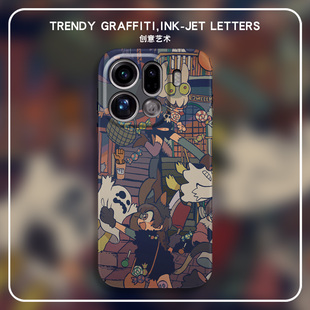 浮世绘鬼怪适用OPPOFindX9手机壳X8S+亲肤FindX7ultra磁吸外壳X6pro全包防摔X5超薄硬壳x3pro创意FINDX2日系