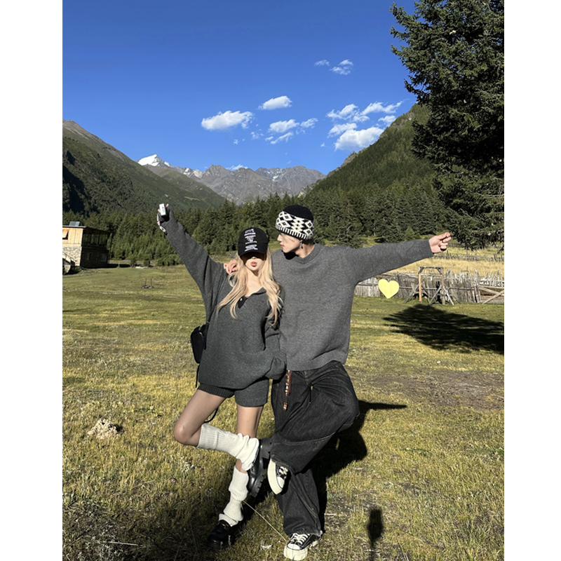 慵懒松弛感毛衣套装宽松显瘦休闲