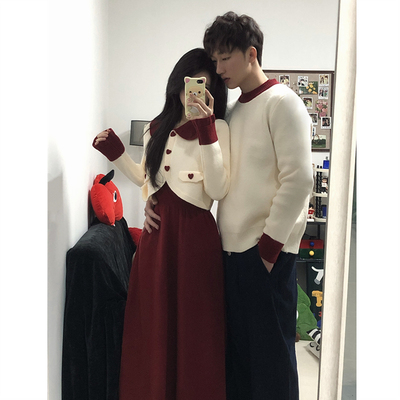 高级感气质秋冬毛衣裙子两件套