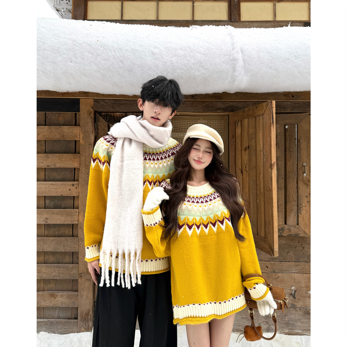 圣诞小黄鸡~秋冬费尔岛慵懒毛衣