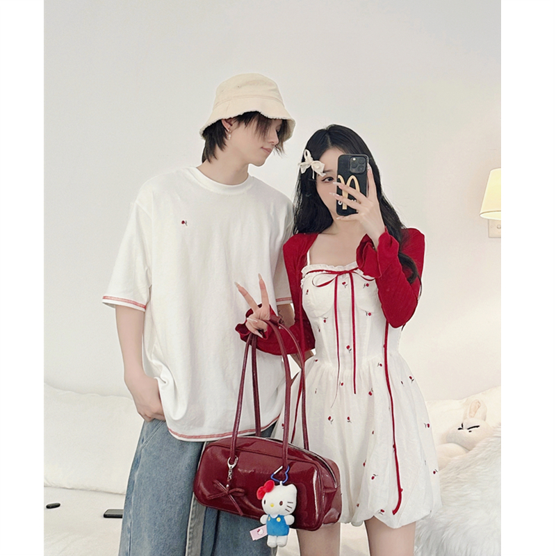 甜美少女显瘦开衫+裙子两件套