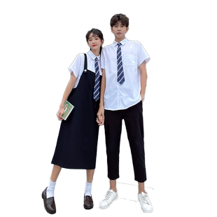 班服夏季套装初中高中学生校服学院风短袖毕业衬衫连衣裙女长裙子