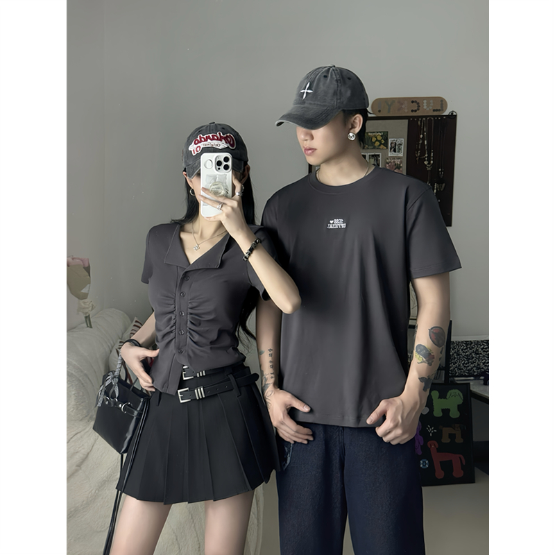 正肩辣妹显瘦上衣+裙子酷飒套装
