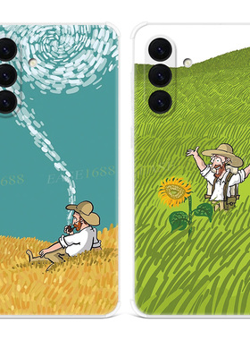 个性梵高适用三星A56手机壳A55A54A53A52A36A35A34A33A26A16A15A14A06小清新可爱搞怪卡通文艺油画风女款软