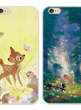 小鹿斑比适用iPhone8plus苹果X手机壳6s7可爱XR文艺xsmax女款软se第二2三3代六七八