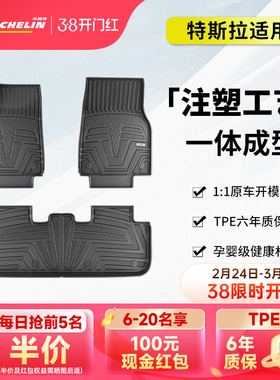 米其林全TPE汽车脚垫适用特斯拉焕新版ModelY Model3专用套装配件