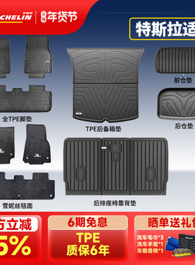 米其林全TPE汽车脚垫适用特斯拉焕新版ModelY Model3专用套装配件