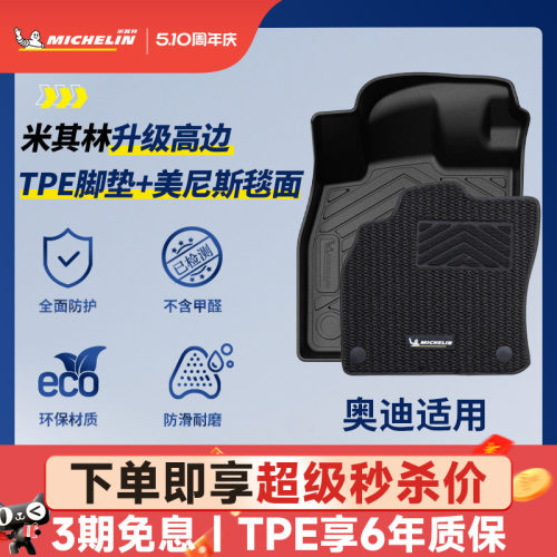 米其林奥迪车系专用全TPE脚垫