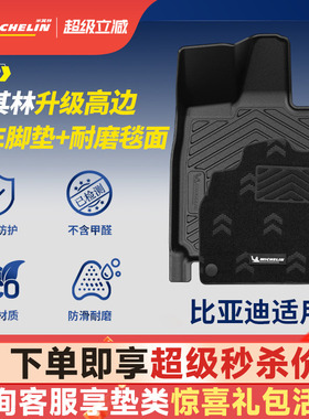 米其林全TPE汽车脚垫比亚迪唐汉EV秦PLUS宋PRO元PLUS海豚海鸥海豹