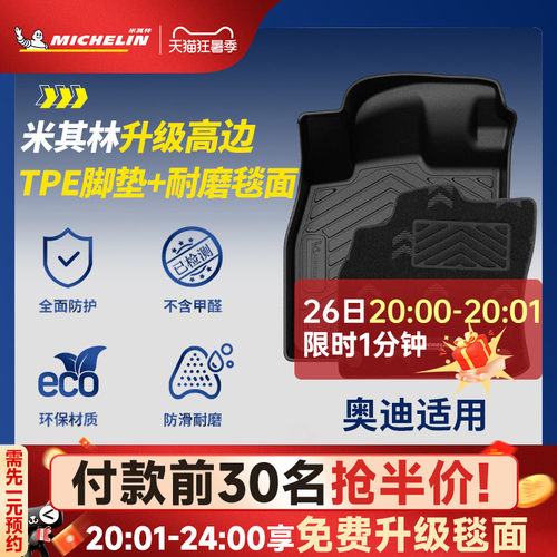 米其林奥迪车系专用全TPE脚垫