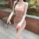 低胸修身 粉色显身材性感吊带裙包臀短裙热辣纯欲紧身连衣裙子女夏