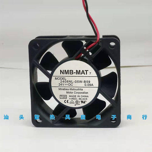 NMB 2408NL-05W-B59 6020 DC24V 0.09A 6CM变频器风扇60*60*20MM